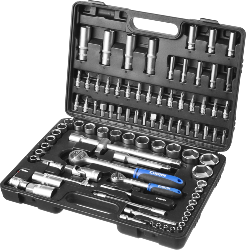 СИБИН  94 предм., (1/2″+1/4″), универсальный набор инструмента (27765-H94) 27765-H94