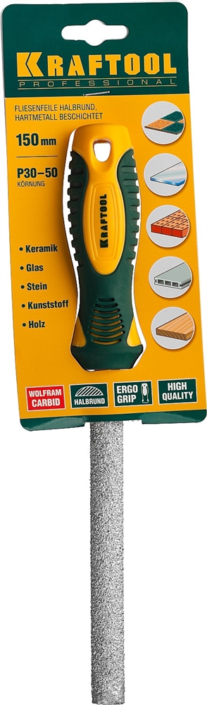 KRAFTOOL  150 мм, полукруглый напильник с карбидом вольфрама, Professional (16082-15) 16082-15_z01