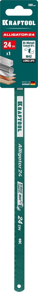 KRAFTOOL  Alligator-24, 24 TPI, 300 мм, биметталическое гибкое полотно по металлу (15942-24-1) 15942-24-1