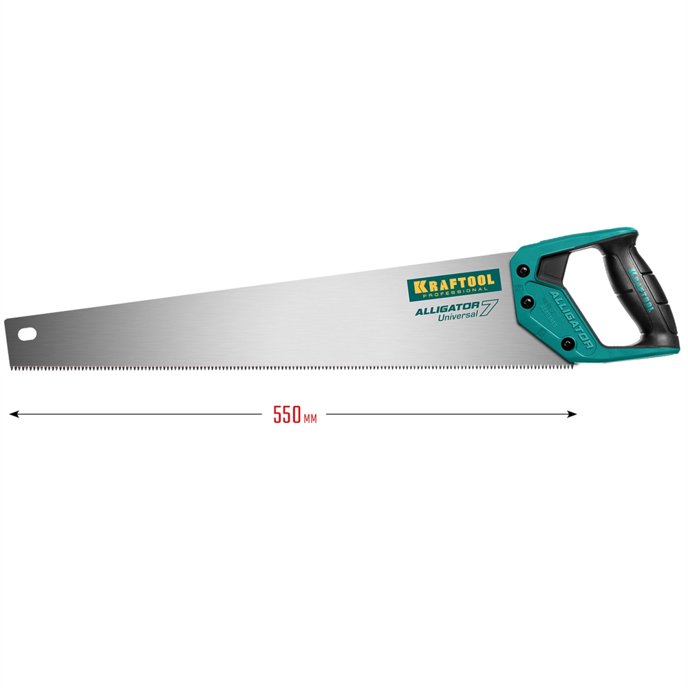 KRAFTOOL  Alligator Universal 7, 550 мм, 7 TPI, 3D зуб, универсальная ножовка (15004-55) 15004-55