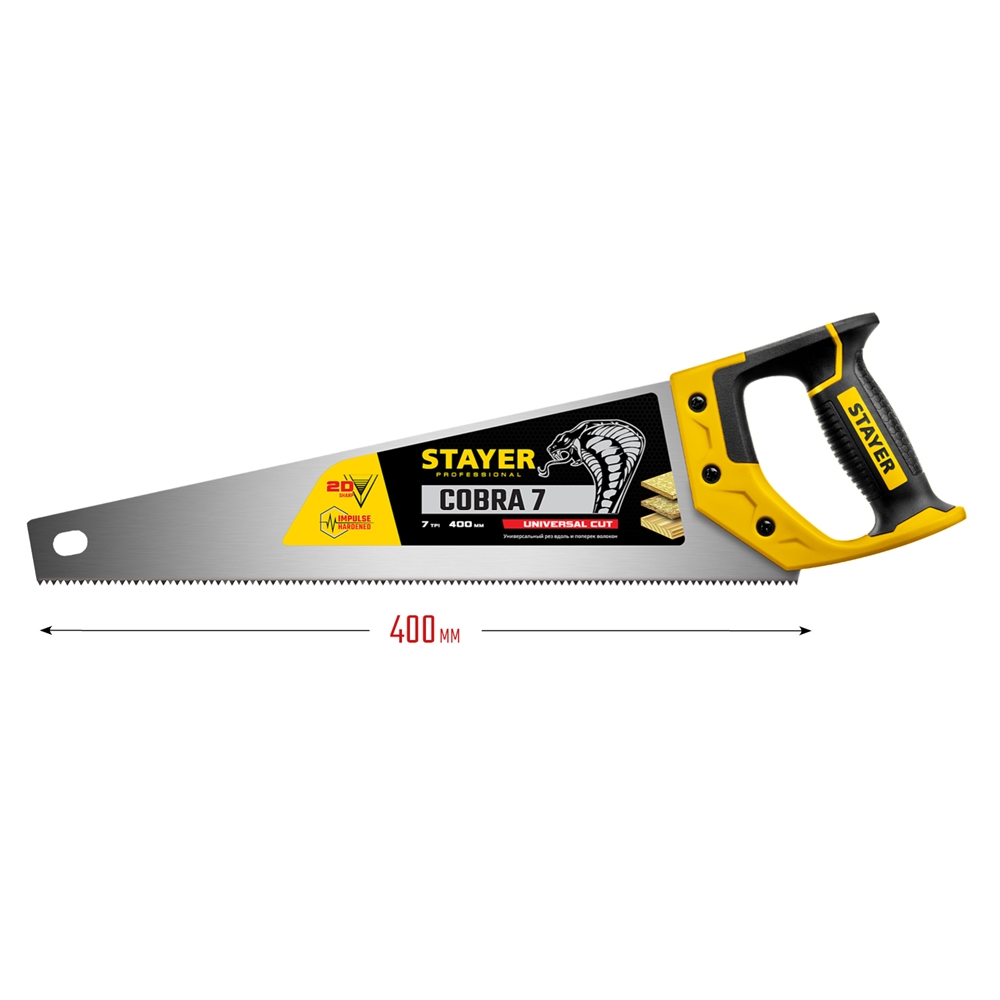 STAYER  Cobra 7, 400 мм, универсальная ножовка, Professional (1510-40) 1510-40_z02
