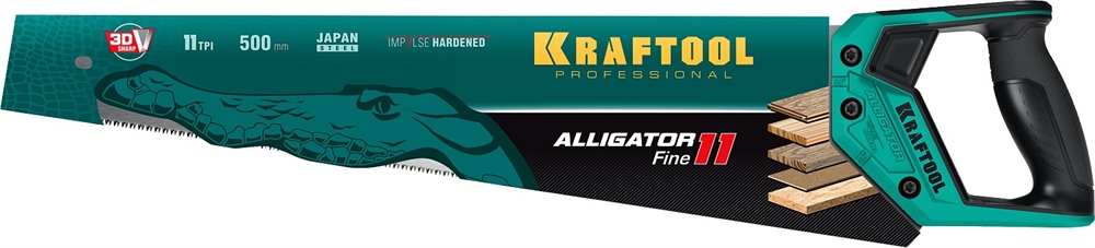 KRAFTOOL  Alligator Fine 11, 500 мм, ножовка для точного реза (15203-50) 15203-50