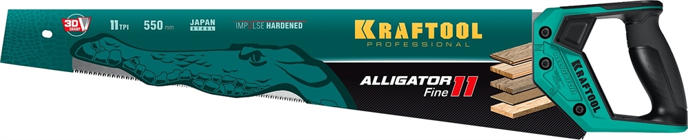 KRAFTOOL  Alligator Fine 11, 550 мм, ножовка для точного реза (15203-55) 15203-55