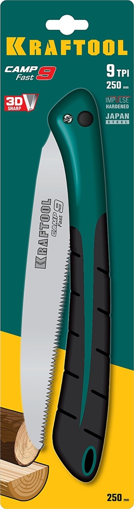 KRAFTOOL  Camp Fast 9, 250 мм, ножовка для быстрого реза сырой древесины (15218) 15218