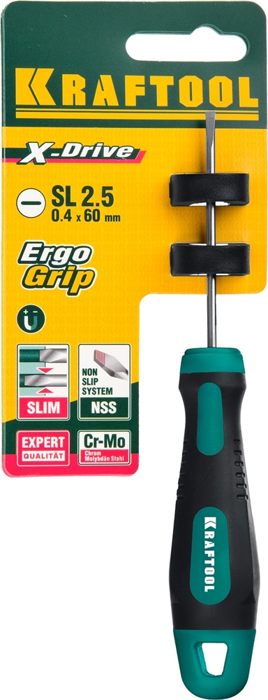 KRAFTOOL  Х-Drive, SL2.5 x 60, отвертка (250071-2.5-060) 250071-2.5-060