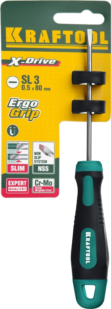 KRAFTOOL  Х-Drive, SL3 x 80, отвертка (250071-3.0-080) 250071-3.0-080