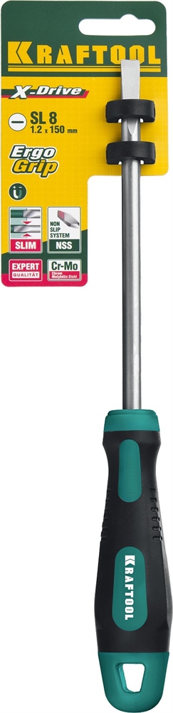 KRAFTOOL  Х-Drive, SL8 x 150, отвертка (250071-8.0-150) 250071-8.0-150