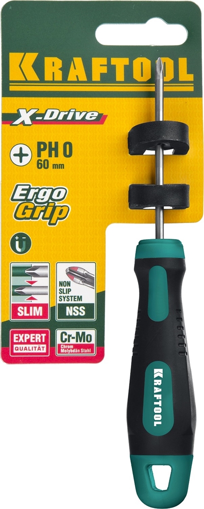 KRAFTOOL  Х-Drive, PH0 x 60, отвертка (250072-0-060) 250072-0-060