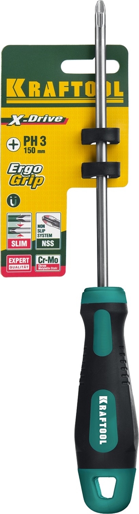 KRAFTOOL  Х-Drive, PH3 x 150, отвертка (250072-3-150) 250072-3-150
