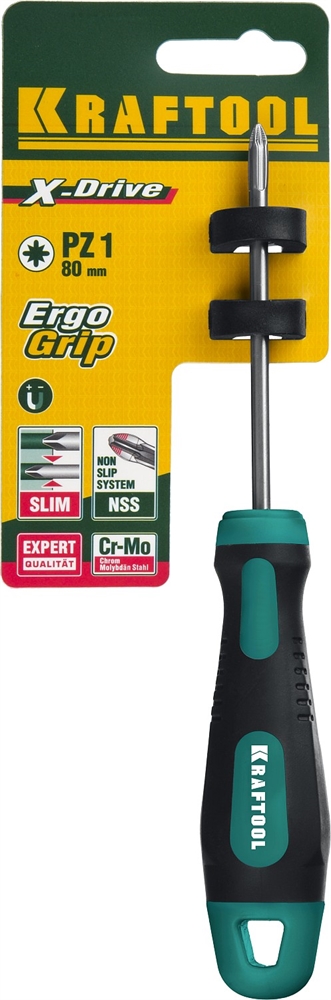 KRAFTOOL  Х-Drive, PZ1 x 80, отвертка (250073-1-080) 250073-1-080