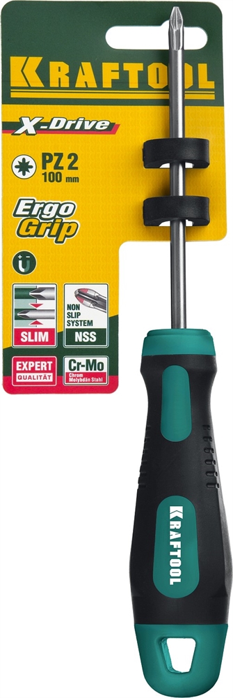 KRAFTOOL  Х-Drive, PZ2 x 100, отвертка (250073-2-100) 250073-2-100