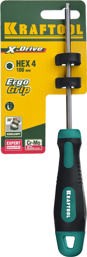KRAFTOOL  Х-Drive, Hex4 x 100, отвертка (250075-4-100) 250075-4-100