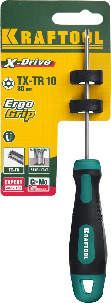 KRAFTOOL  Х-Drive, TX HOLE10 x 80, отвертка (250077-10-080) 250077-10-080