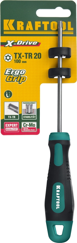KRAFTOOL  Х-Drive, TX HOLE20 x 100, отвертка (250077-20-100) 250077-20-100