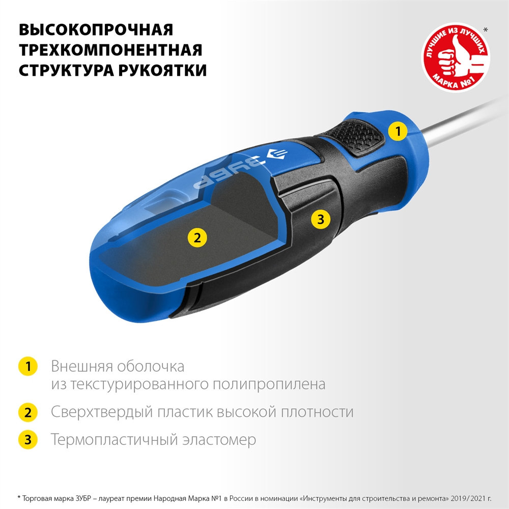 ЗУБР  SL6/PH2, переставная отвертка, Профессионал (25029) 25029