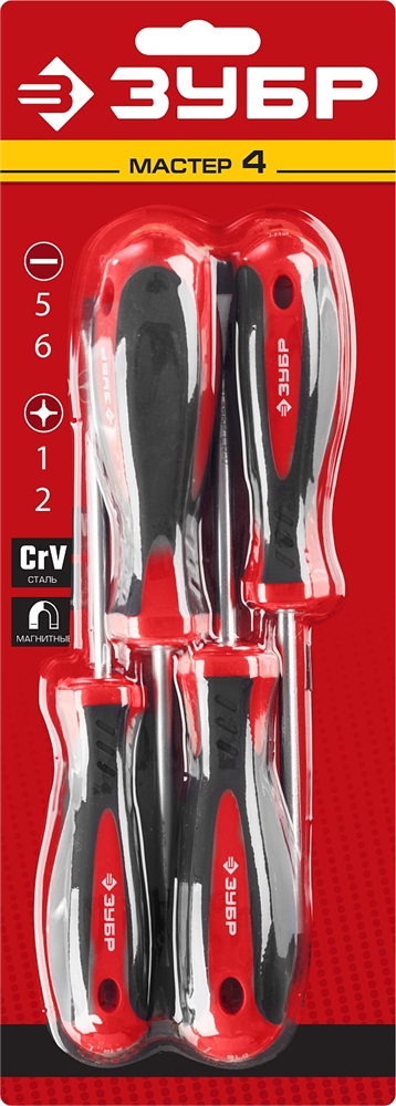 ЗУБР  4 шт, набор отвёрток (25065-H4) 25065-H4_z03
