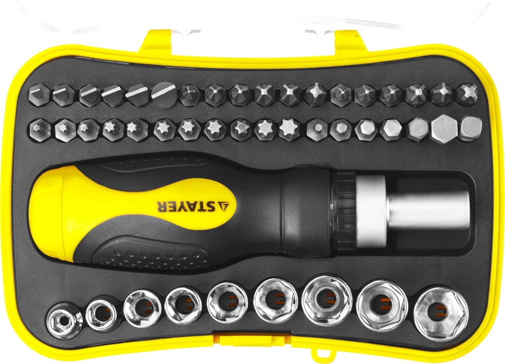 STAYER  Compact-46, 46 предм., реверсивная отвертка с насадками (25084-H46) 25084-H46