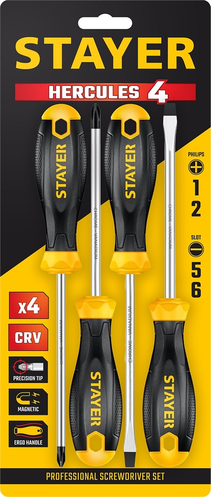 STAYER  Hercules, 4 предм., набор отверток (2513-H4) 2513-H4_z02