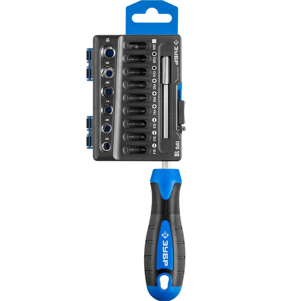 ЗУБР  отвертка-битодержатель с насадками, Профессионал (25216) 25216