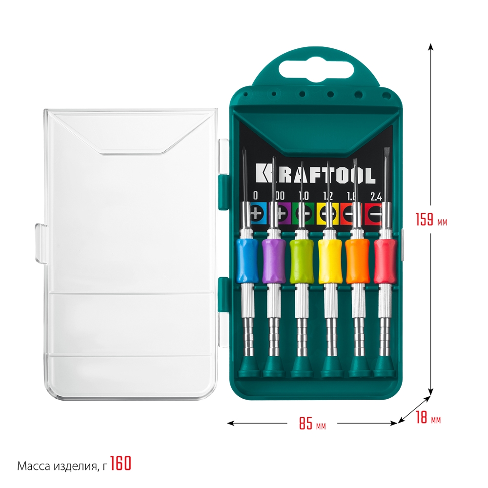 KRAFTOOL  Precision-6, 6 предм., отвертка для точных работ (25679) 25679