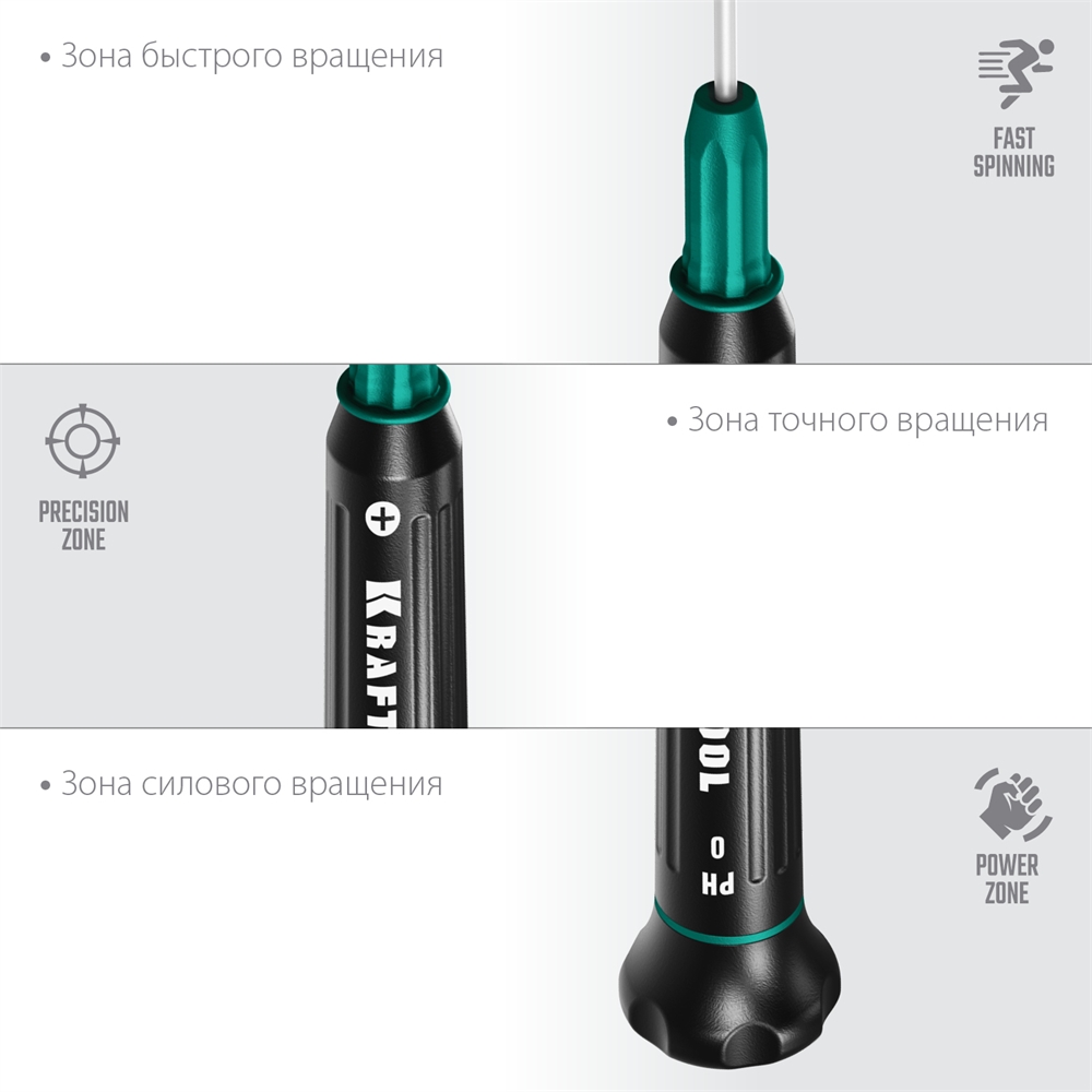 KRAFTOOL  Precision PH0, отвертка для точных работ (25682-0) 25682-0