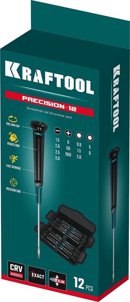 KRAFTOOL  Precision-12, 12 предм., для точных работ, набор отверток (25689) 25689