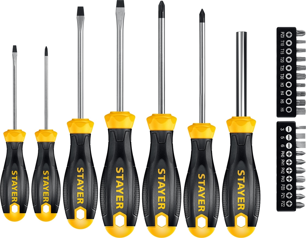 STAYER  Hercules-K27, 27 предм., набор отверток с насадками (25827) 25827