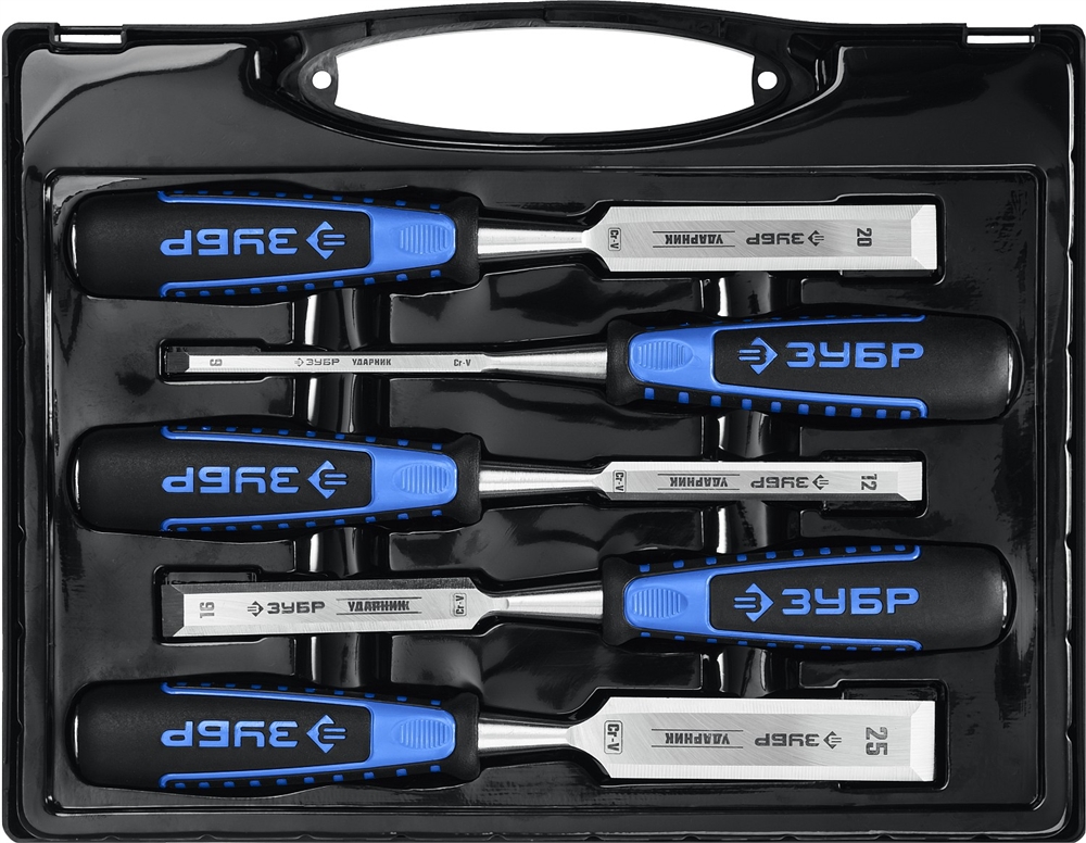 ЗУБР  Ударник, 5 предм, набор стамесок-долот, Профессионал (18097-H5) 18097-H5