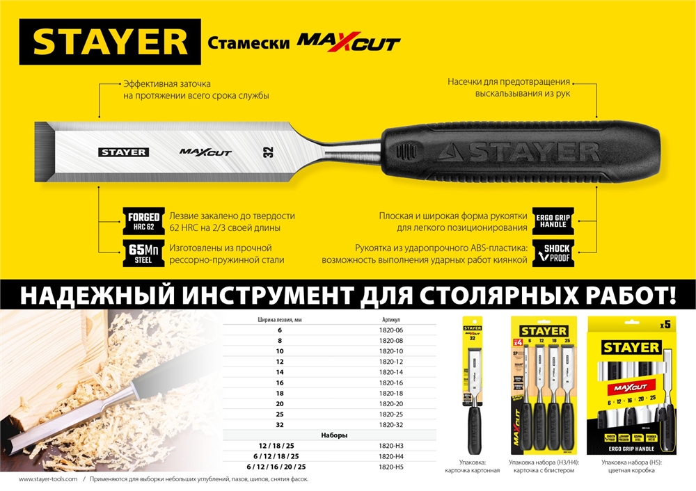 STAYER  Max-Cut, 20 мм, стамеска (1820-20) 1820-20_z01