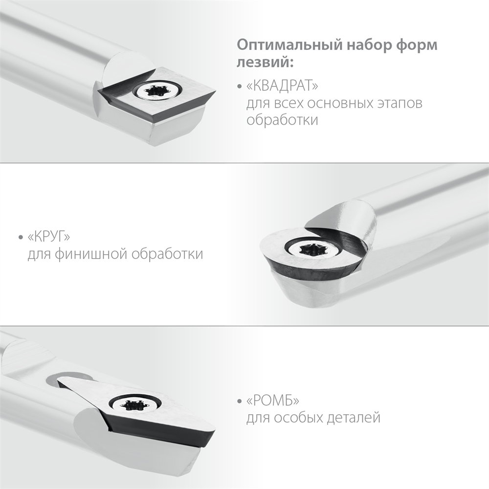 KRAFTOOL  Precision-3, 3 предм., набор ручных резцов по дереву (18369) 18369