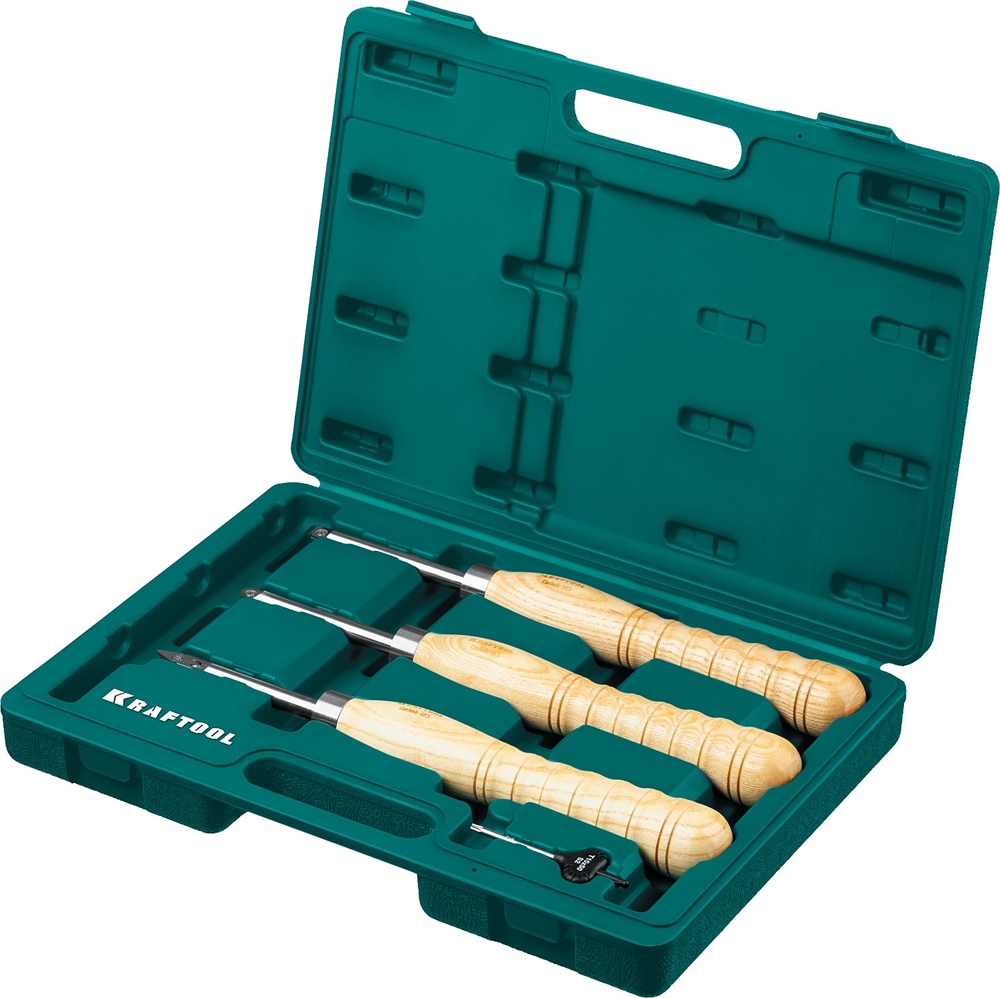 KRAFTOOL  Precision-3, 3 предм., набор ручных резцов по дереву (18369) 18369