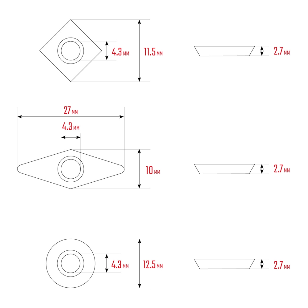 KRAFTOOL  Precision-3, 3 предм., набор ручных резцов по дереву (18369) 18369
