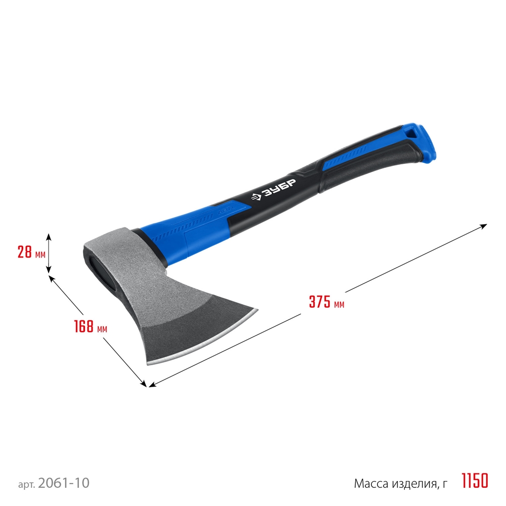 ЗУБР  Фибергласс, 1000/1180 г, 430 мм, кованый топор, Профессионал (2061-10) 2061-10_z02