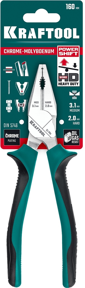 KRAFTOOL  160 мм, комбинированные плоскогубцы с эксцентриковым шарниром (22011-1-16) 22011-1-16_z01