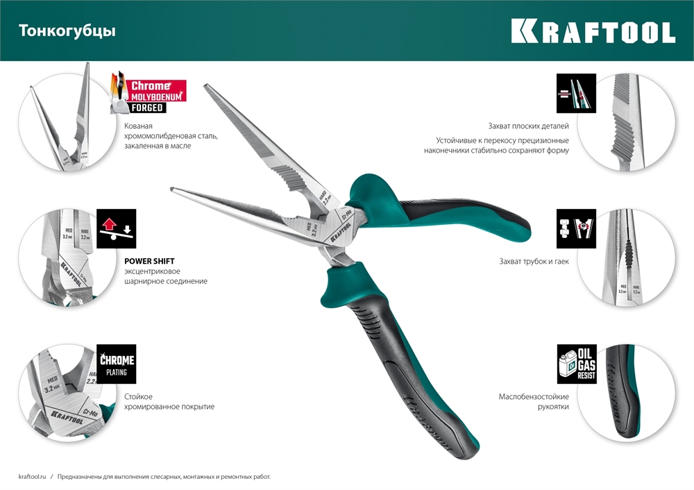 KRAFTOOL  4 предм., набор губцевого инструмента (22012) 22012