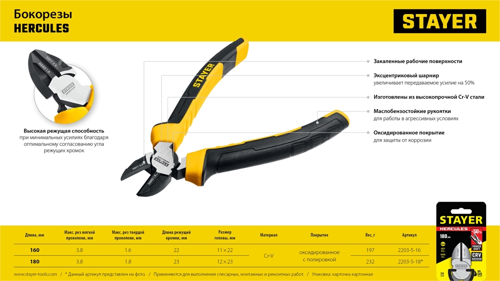 STAYER  Hercules, 160 мм, бокорезы (2203-5-16) 2203-5-16_z03