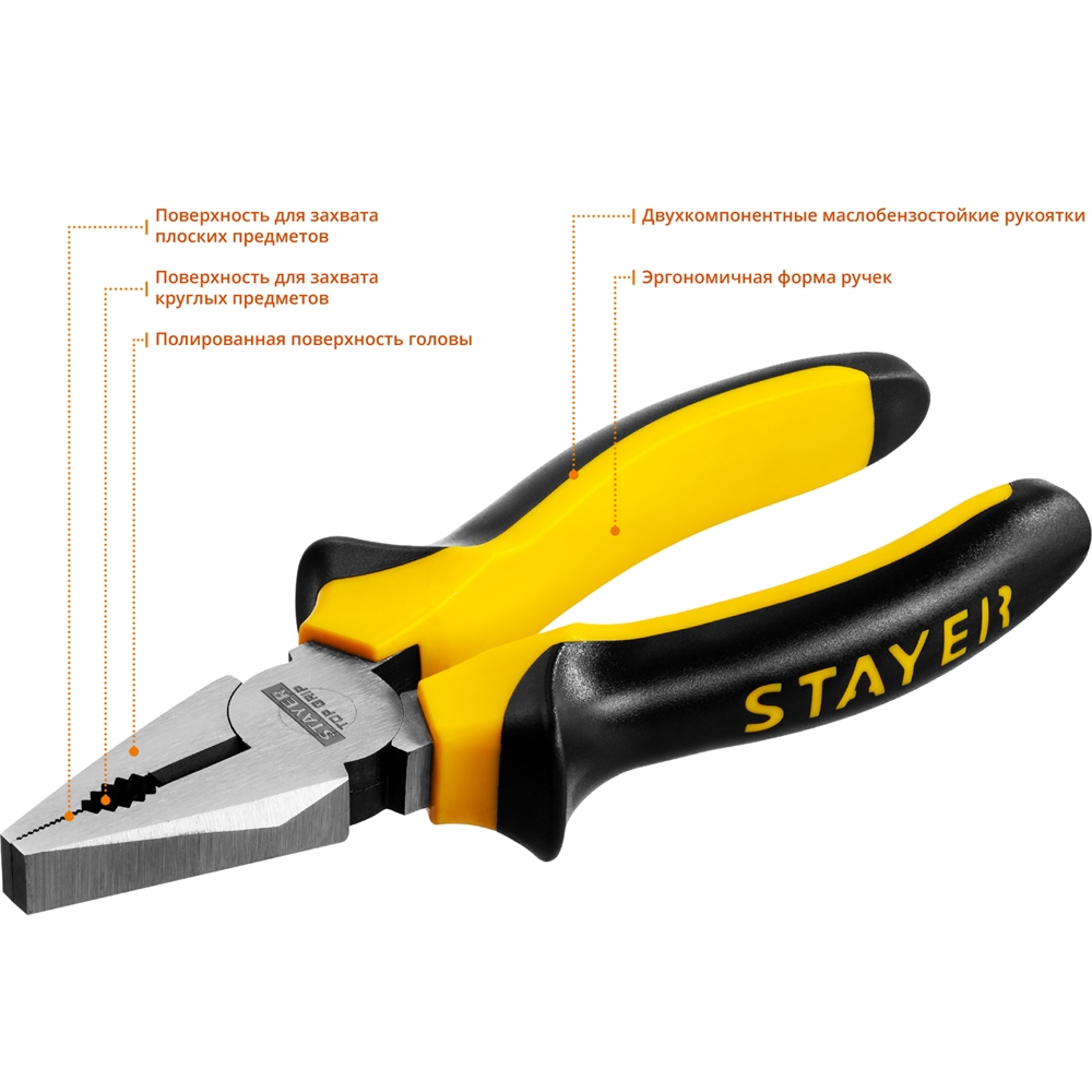 STAYER  TOPGrip, 160 мм, комбинированные плоскогубцы (2205-1-16) 2205-1-16_z02