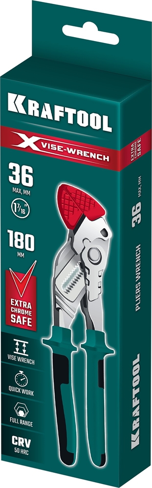 KRAFTOOL  VISE-WRENCH X, 180 мм, клещи переставные-гаечный ключ (22066) 22066