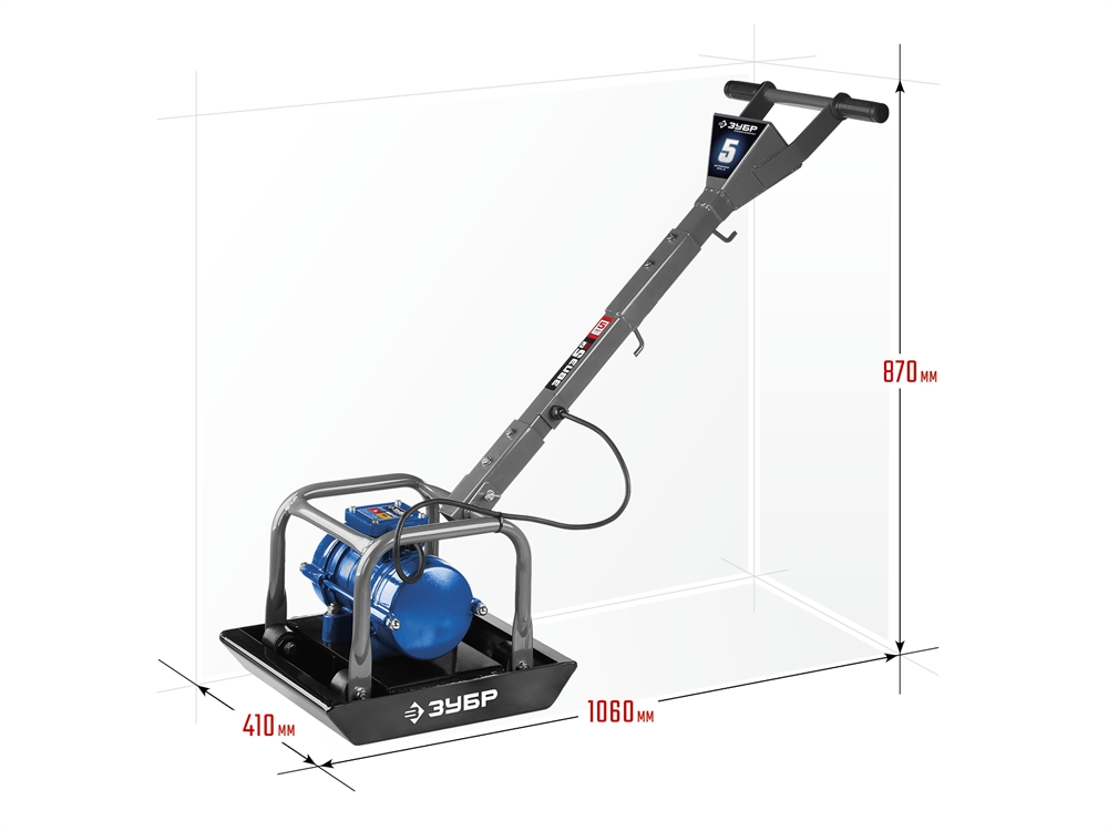 ЗУБР  550 Вт, 40 кг, электрическая виброплита, Профессионал (ЗВПЭ-5 Г) ЗВПЭ-5 Г