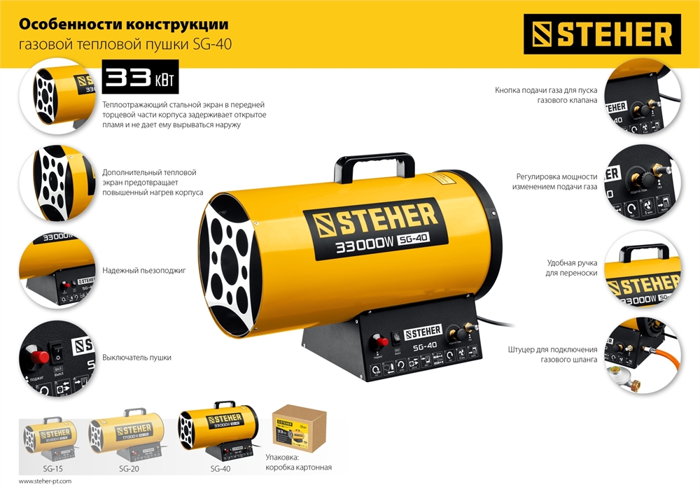 STEHER  33 кВт, газовая тепловая пушка (SG-40) SG-40