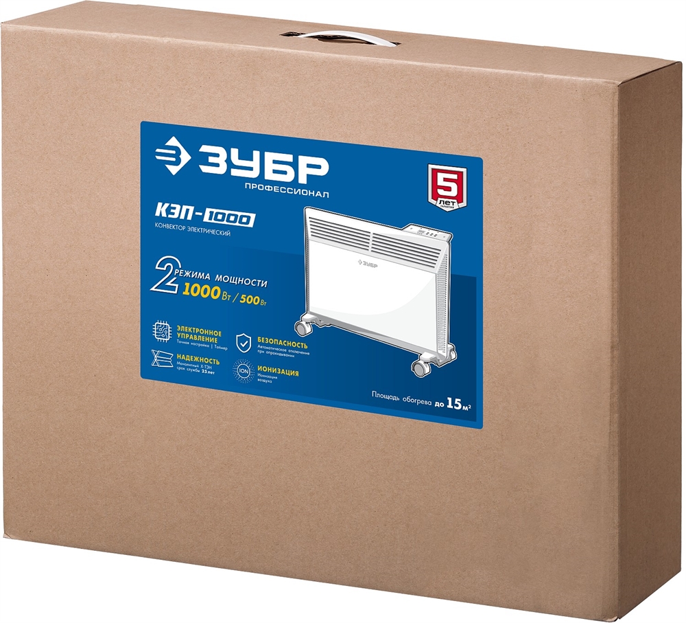 ЗУБР  ПРО серия 1 кВт, электрический конвектор, Профессионал (КЭП-1000) КЭП-1000
