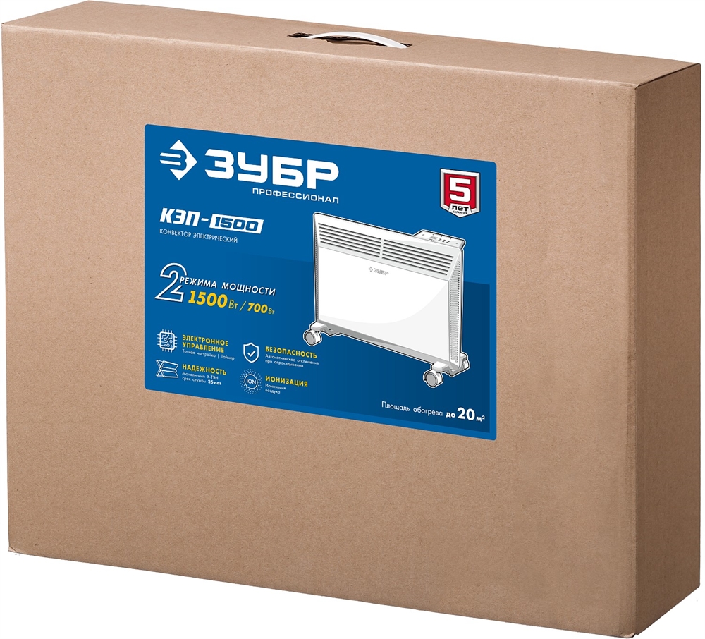 ЗУБР  ПРО серия 1.5 кВт, электрический конвектор, Профессионал (КЭП-1500) КЭП-1500