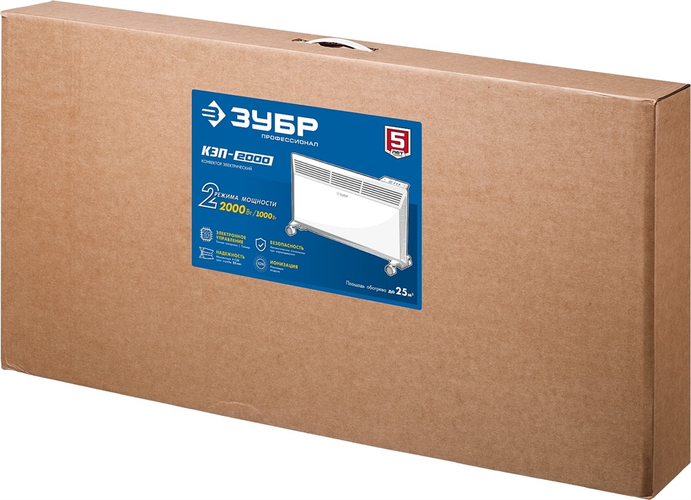 ЗУБР  ПРО серия 2 кВт, электрический конвектор, Профессионал (КЭП-2000) КЭП-2000
