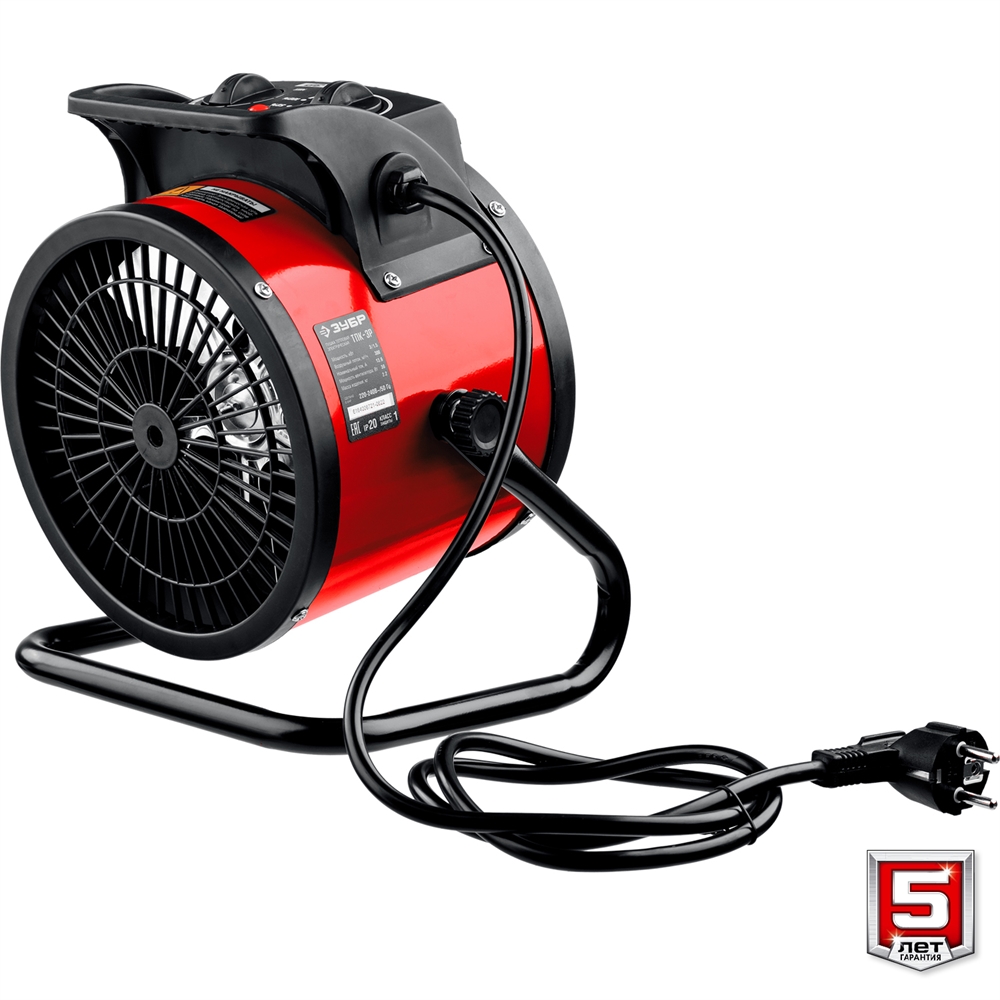 ЗУБР  3 кВт, электрическая тепловая пушка (ТПК-3Р) ТПК-3Р