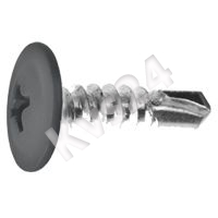 Саморез с прессшайбой 4,2 х 32 сверло RAL 8017 Kvs-  108190