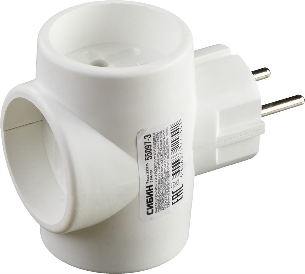 СИБИН  3 гнезда, сетевой разветвитель (55097-3) 55097-3