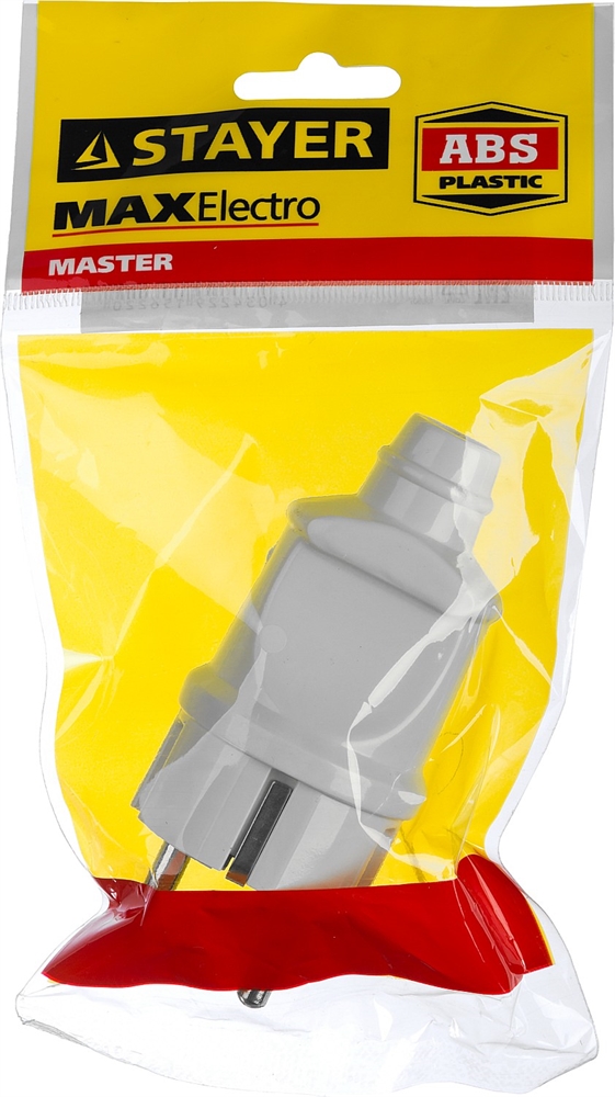 STAYER  MAXElectro, белая, 16 А/220 В, 1300 Вт, прямая вилка (55160-W) 55160-W