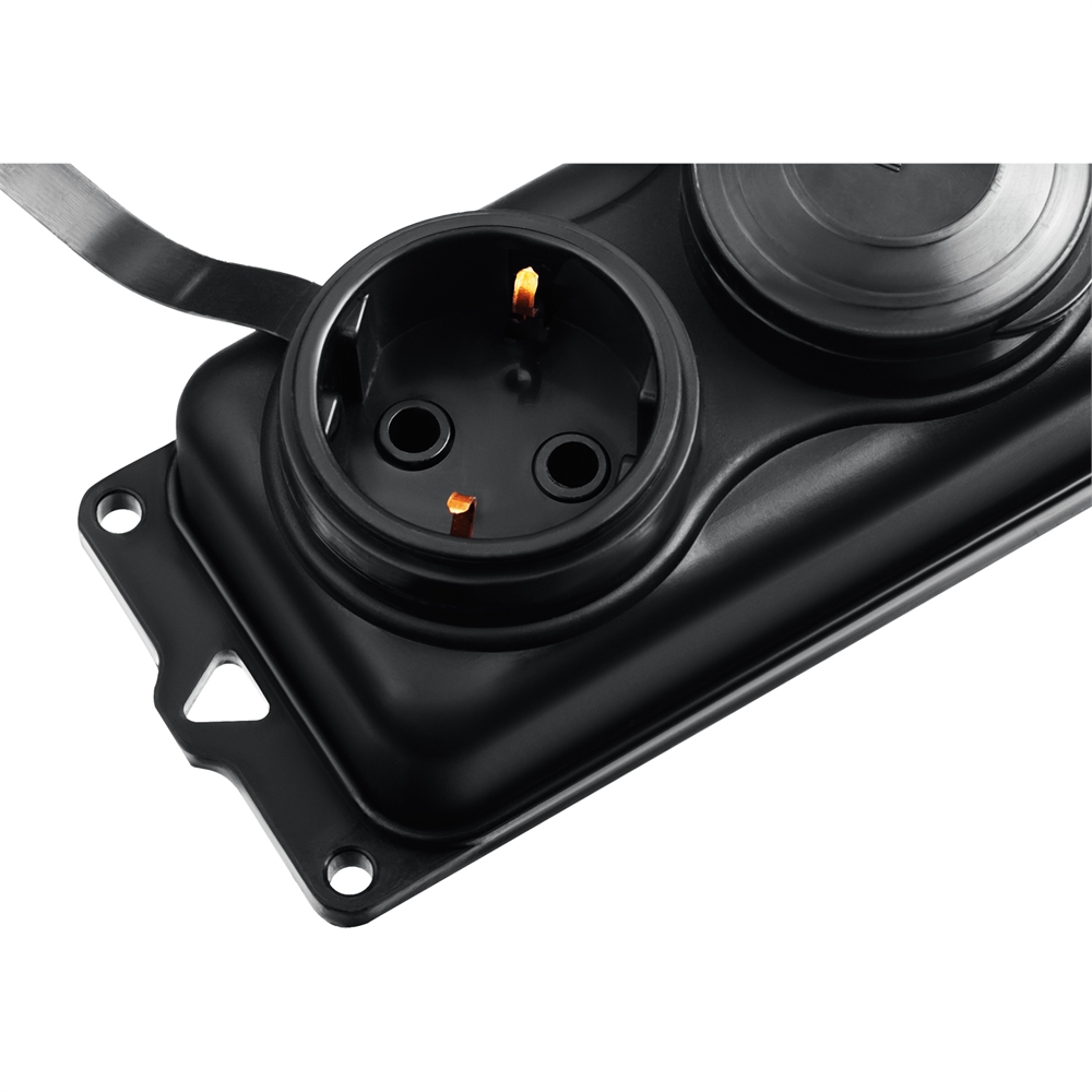 ЗУБР  КГ-325-Ш3, КГ, 3 x 2.5 мм2, IP44, 10 м, 3 гн., 4000 Вт, силовой удлинитель, Профессионал (55024-10) 55024-10