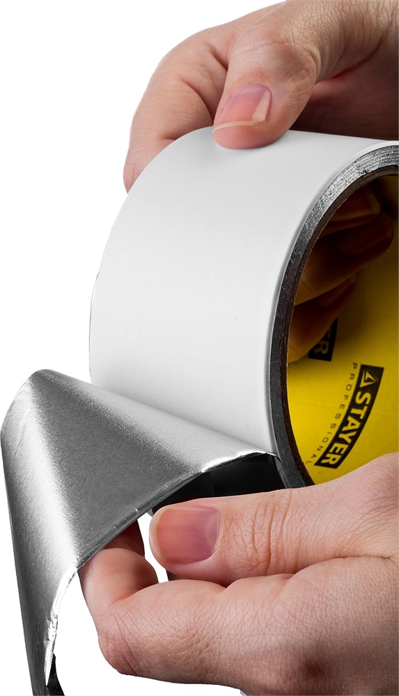 STAYER  ProTape, 50 мм, 25 м, до 120 °С, самоклеящаяся алюминиевая лента, Professional (12268-50-25) 12268-50-25
