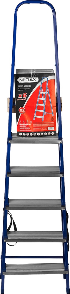 MIRAX  6 ступеней, 121 см, стальная стремянка (38800-06) 38800-06